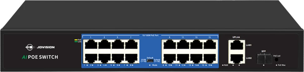Jovision AI-powered intelligent PoE switch with high-speed network transmission and stable smart connectivity for surveillance systems in Bangladesh