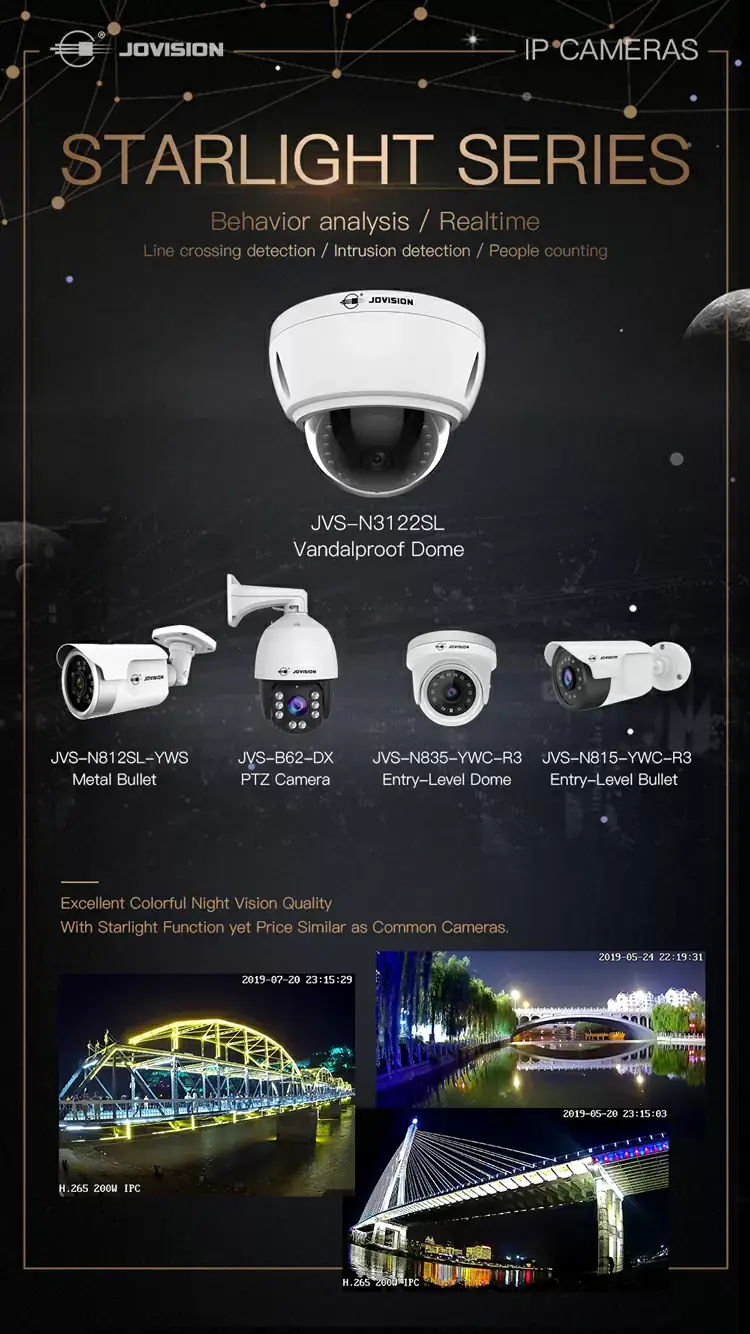 Jovision Has Newly Released the Whole Series of Starlight IP Cameras